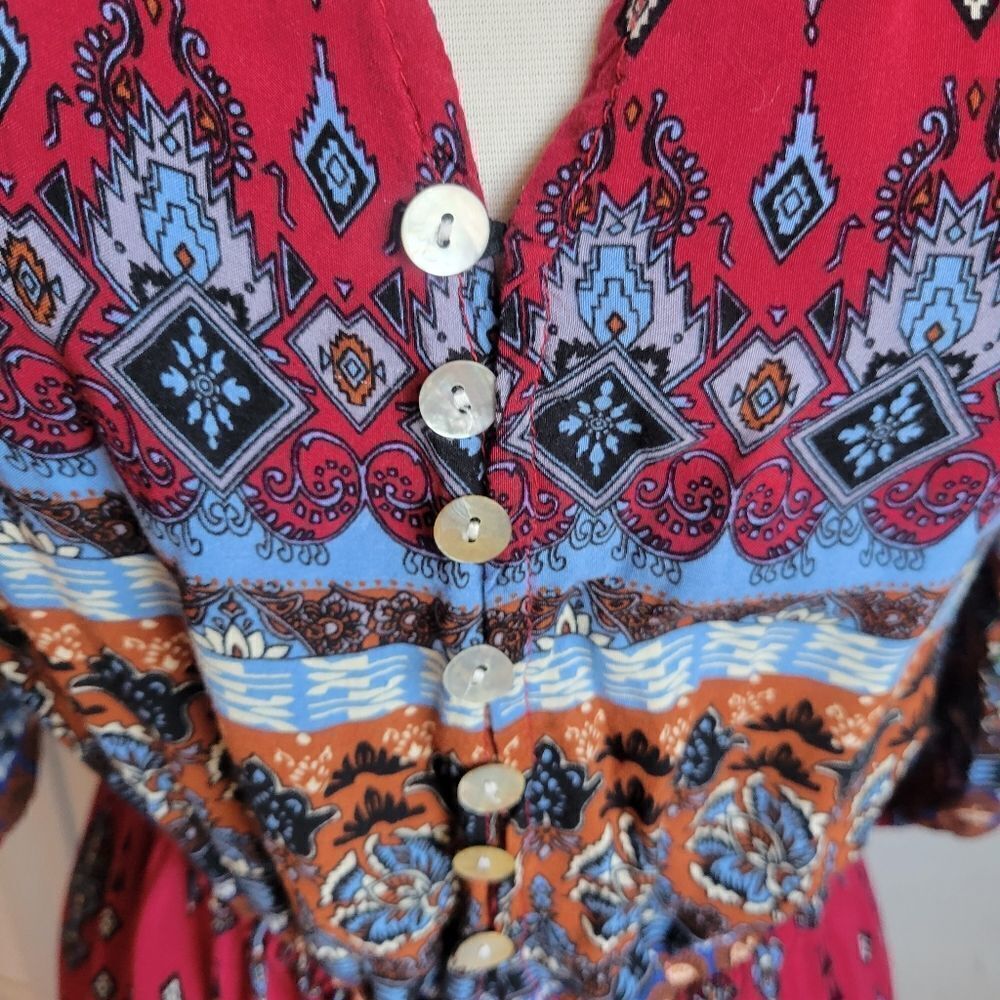 Boho Button Front Maxi Dress - Picture 3 of 8